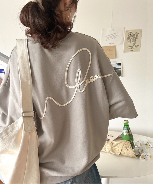 「classicalelf」 スウェットカットソー LARGE チャコール レディース_画像4