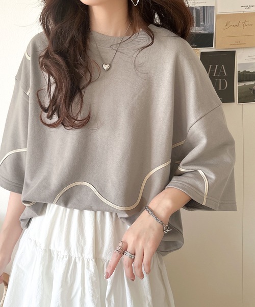 「classicalelf」 スウェットカットソー LARGE チャコール レディース_画像5