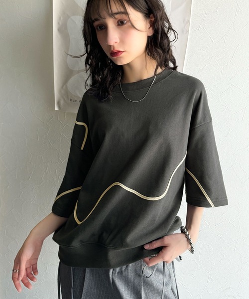 「classicalelf」 スウェットカットソー LARGE チャコール レディース_画像6