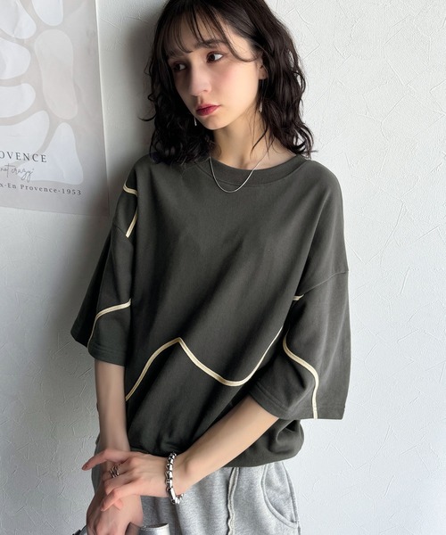 「classicalelf」 スウェットカットソー LARGE チャコール レディース_画像7