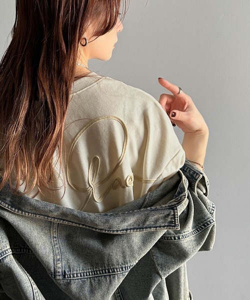 「classicalelf」 スウェットカットソー LARGE チャコール レディース_画像8