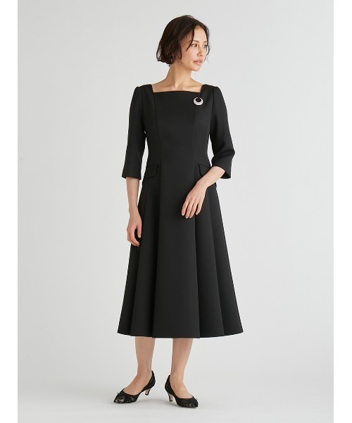 セルフォード　ワンピース　38 CELFORD（セルフォード） 7分袖ワンピース 38 ブラック レディース