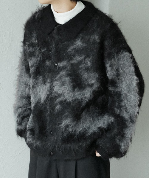 「epnok」 ニットカーディガン MEDIUM ブラック メンズ_画像3