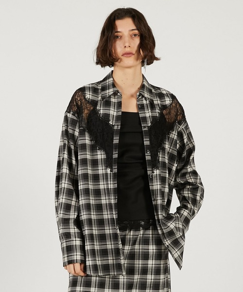 PRANK PROJECT ストライプレースシャツ PRANK PROJECT（プランクプロジェクト） ブラウス シャツ 「2026Spring