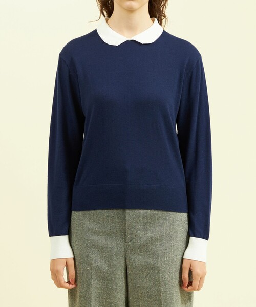 「MACKINTOSH PHILOSOPHY」 長袖ニット 38 ダークネイビー レディース_画像5