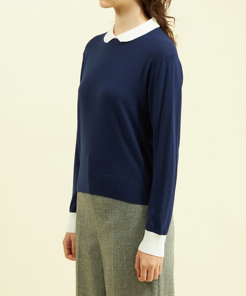 「MACKINTOSH PHILOSOPHY」 長袖ニット 38 ダークネイビー レディース_画像6
