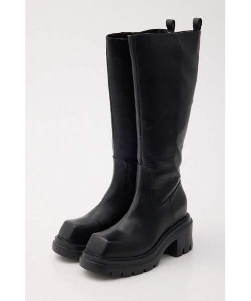 SLY（スライ） ブーツ 「美脚チートブーツ」SQUARE TOE KNEE BOOTS