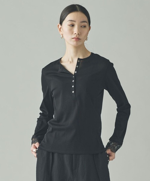 美品カレンソロジー長袖ブラウス墨黒 Curensology（カレンソロジー） ブラウス シャツ /キュプラツイル2WAY