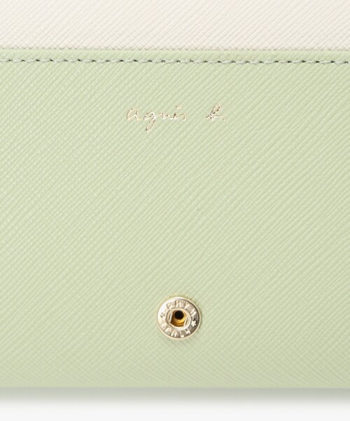 【新品】今期　QAW05－03 アニエスベー  ベージュ　プレート付き　長財布 agnes b.（アニエスベー） 財布 レザー ロングウォレット ”Erika