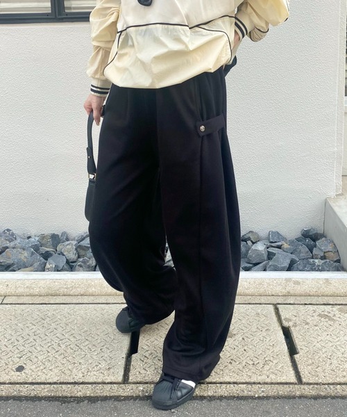 「ISOOK」 イージーパンツ FREE チャコールグレー レディース_画像6