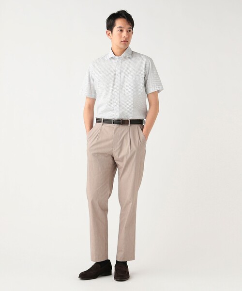 スラックス 麻ブレンド ストレッチ 1プリーツ スラックス 26SS（セットアップ対応） メンズ