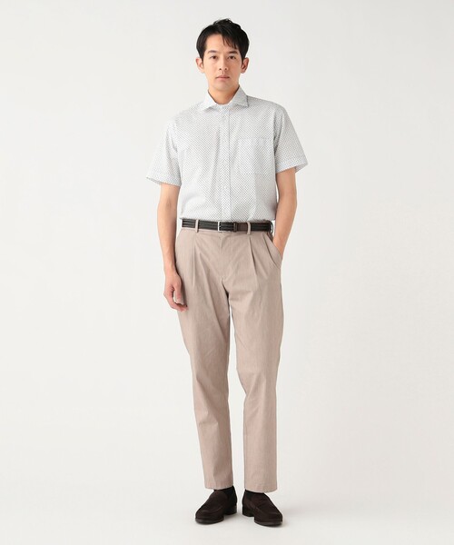 スラックス 麻ブレンド ストレッチ 1プリーツ スラックス 26SS（セットアップ対応） メンズ