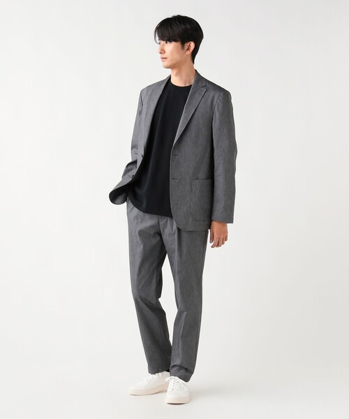 スラックス 麻ブレンド ストレッチ 1プリーツ スラックス 26SS（セットアップ対応） メンズ