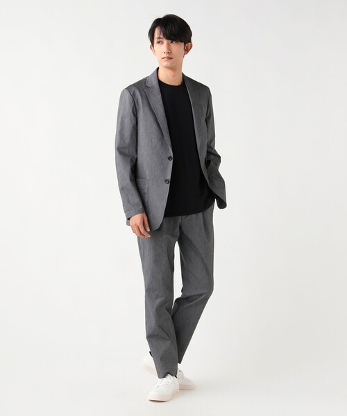 スラックス 麻ブレンド ストレッチ 1プリーツ スラックス 26SS（セットアップ対応） メンズ