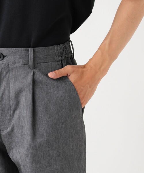 スラックス 麻ブレンド ストレッチ 1プリーツ スラックス 26SS（セットアップ対応） メンズ