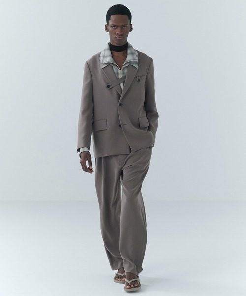 ジャケット テーラードジャケット Dry Double Cloth Slant Belt Tailored Jacket メンズ レディースの画像
