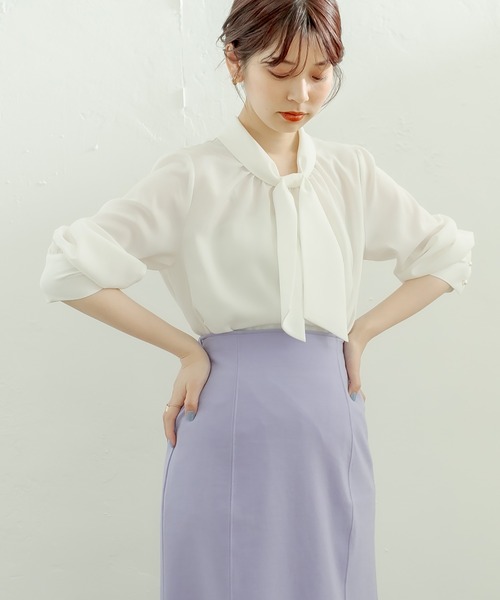 「natural couture」 長袖ブラウス FREE グレイッシュベージュ レディース_画像2