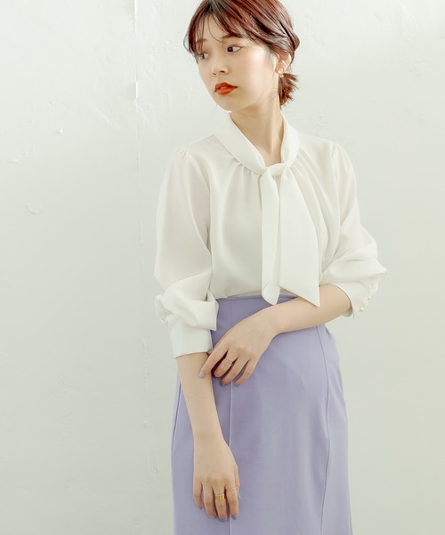 「natural couture」 長袖ブラウス FREE グレイッシュベージュ レディース_画像7