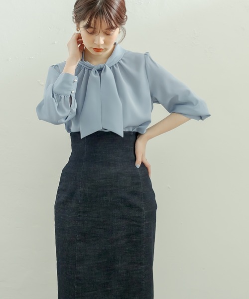 「natural couture」 長袖ブラウス FREE グレイッシュベージュ レディース_画像8