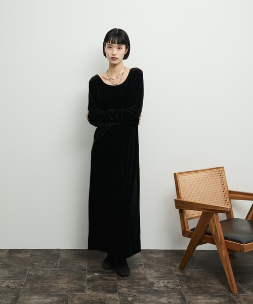 「Shelly island」 長袖ワンピース FREE ブラック レディース_画像7