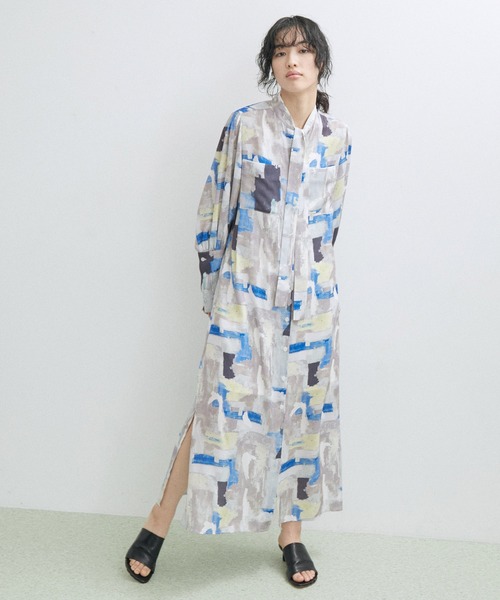 「ADAM ET ROPE'」 長袖ワンピース FREE ライトグリーン レディース_画像8