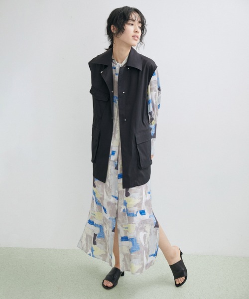 「ADAM ET ROPE'」 長袖ワンピース FREE ライトグリーン レディース_画像9