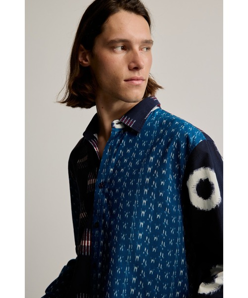 Desigual（デシグアル） シャツ マルチパターン ブロック切替 長袖 