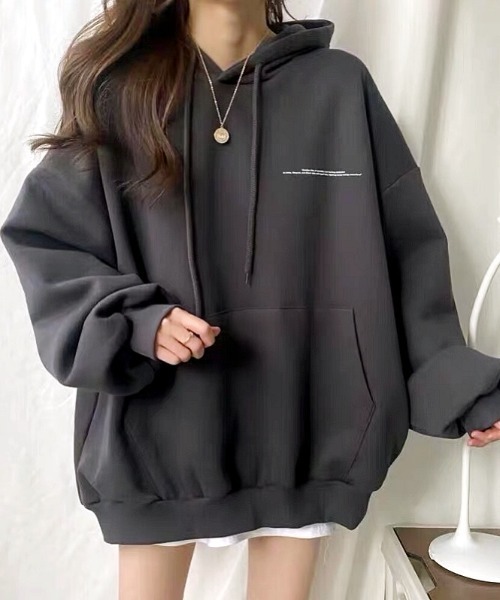 「SHEENA」 プルオーバーパーカー M チャコールグレー レディース_画像2