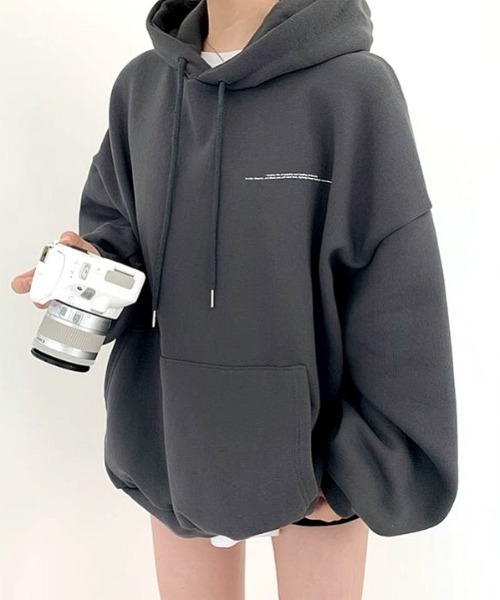 「SHEENA」 プルオーバーパーカー M チャコールグレー レディース_画像3