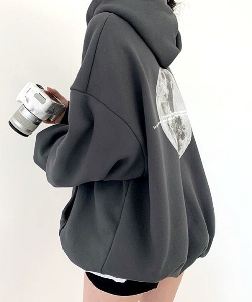 「SHEENA」 プルオーバーパーカー M チャコールグレー レディース_画像5