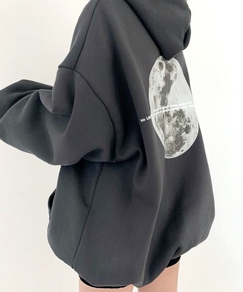 「SHEENA」 プルオーバーパーカー M チャコールグレー レディース_画像6