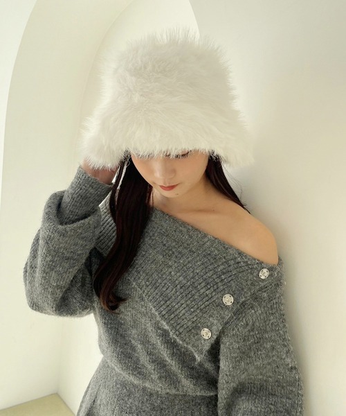 「one after another NICE CLAUP」 ニットワンピース MEDIUM 杢グレー レディース_画像9