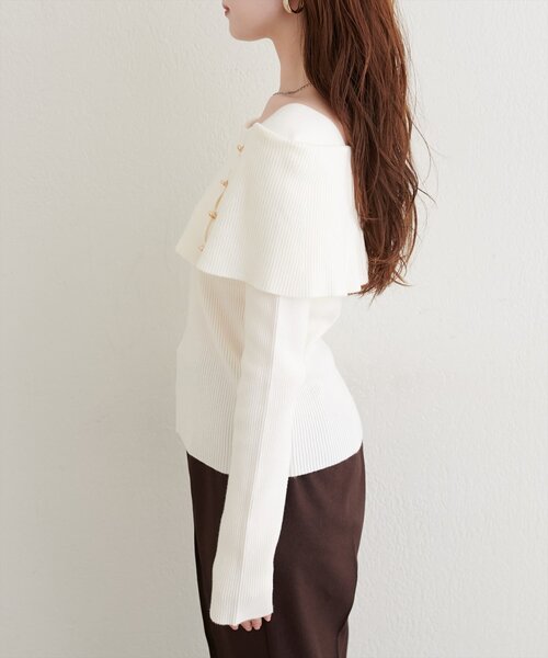 natural couture 「natural couture」 長袖ニット FREE アイボリー