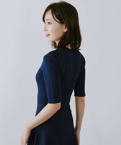 「anuans」 ニットワンピース MEDIUM ベージュ レディースの画像