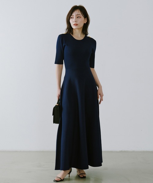 「anuans」 ニットワンピース MEDIUM ベージュ レディースの画像