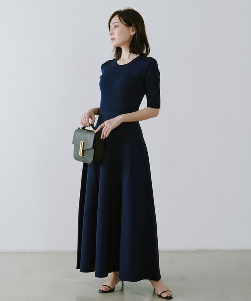「anuans」 ニットワンピース MEDIUM ベージュ レディースの画像