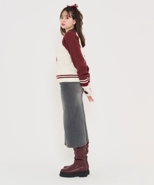 「TINA：JOJUN」 長袖ニット M レッド レディース_画像8