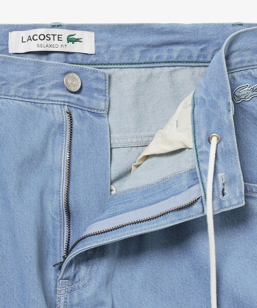 「LACOSTE」 デニムパンツ 42 ブラック メンズの画像