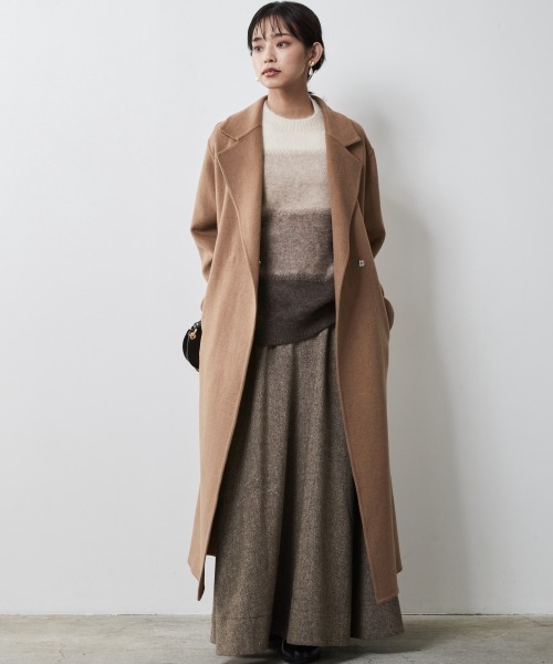 「CHIC STYLE」 フレアスカート 3L ブラウン レディース_画像5