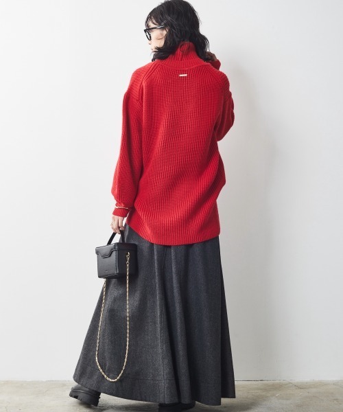 「CHIC STYLE」 フレアスカート 3L ブラウン レディース_画像9