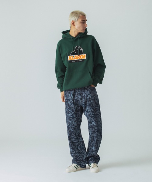 「XLARGE」 プルオーバーパーカー X-LARGE グリーン メンズ_画像9