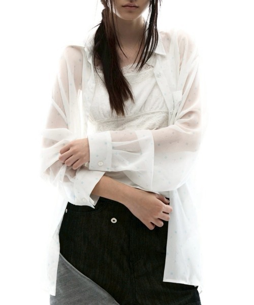 ブラウス シャツ 「OJOS」Graphic Sheer Shirts / 「オホス