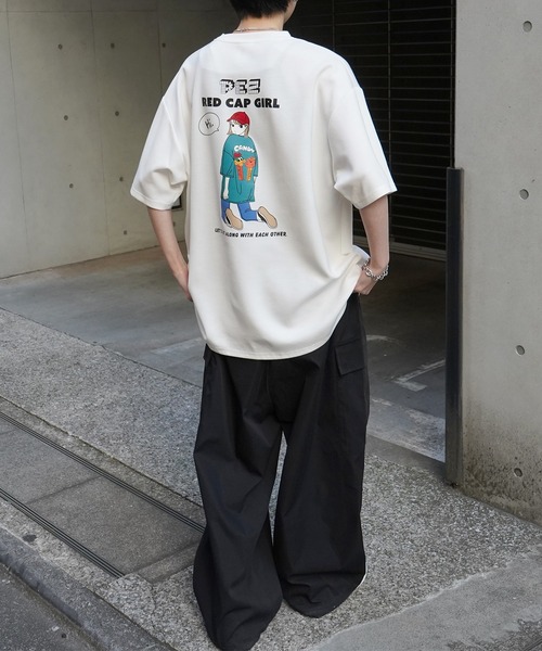 「Red Cap Girl」 半袖Tシャツ L ブルー系その他 メンズ_画像4