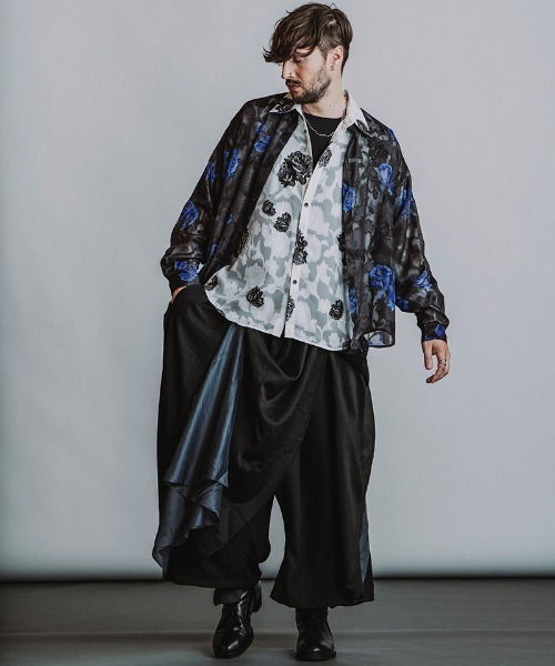 NO ID.（ノーアイディー） シャツ ms6517- シアーフラワーBIG-SH 