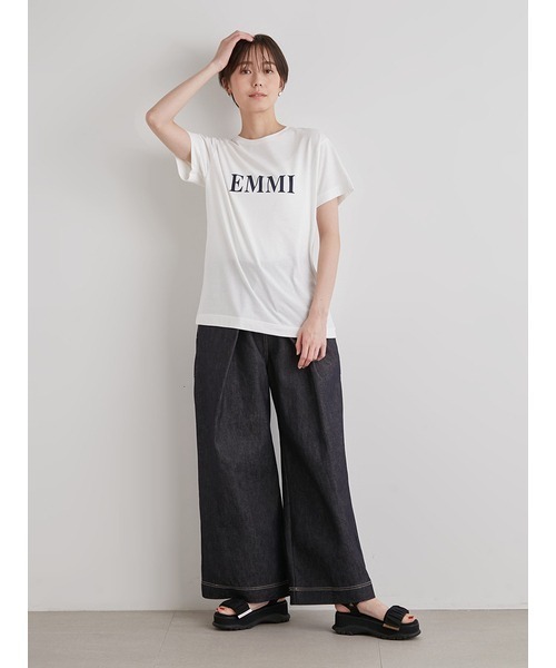 「emmi」 半袖Tシャツ FREE ネイビー レディース_画像5