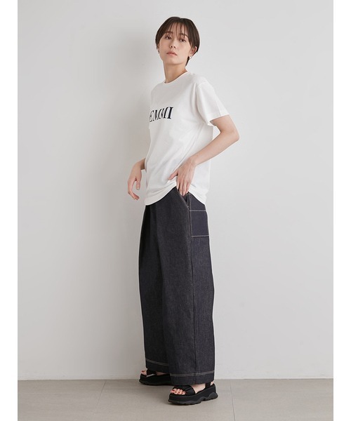 「emmi」 半袖Tシャツ FREE ネイビー レディース_画像6