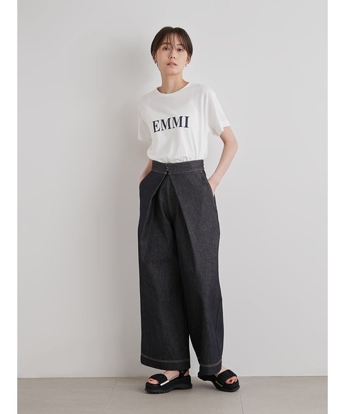 「emmi」 半袖Tシャツ FREE ネイビー レディース_画像7