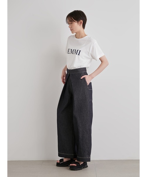 「emmi」 半袖Tシャツ FREE ネイビー レディース_画像8