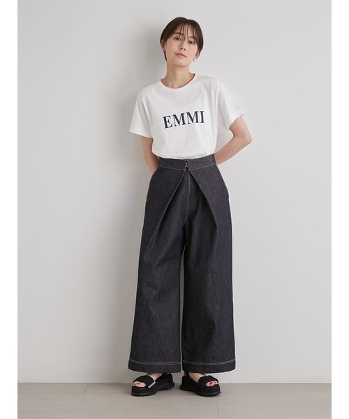 「emmi」 半袖Tシャツ FREE ネイビー レディース_画像9