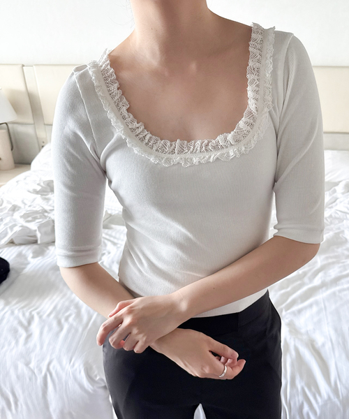 EDIT. FOR LULU（エディットフォールル） tシャツ コットンレース
